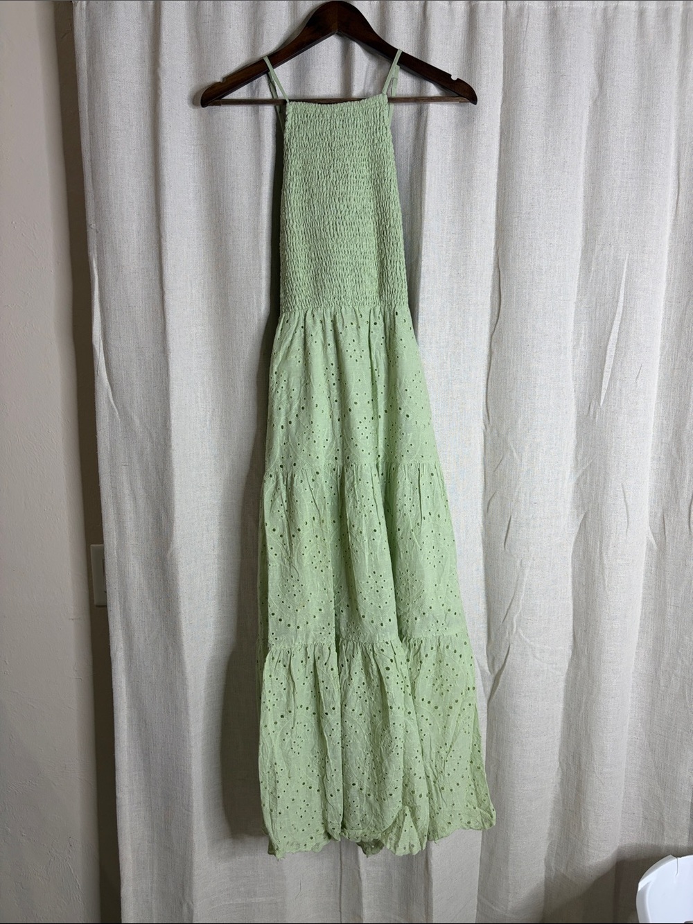 Simplee Apparel Light Green Eyelet Maxi Dress